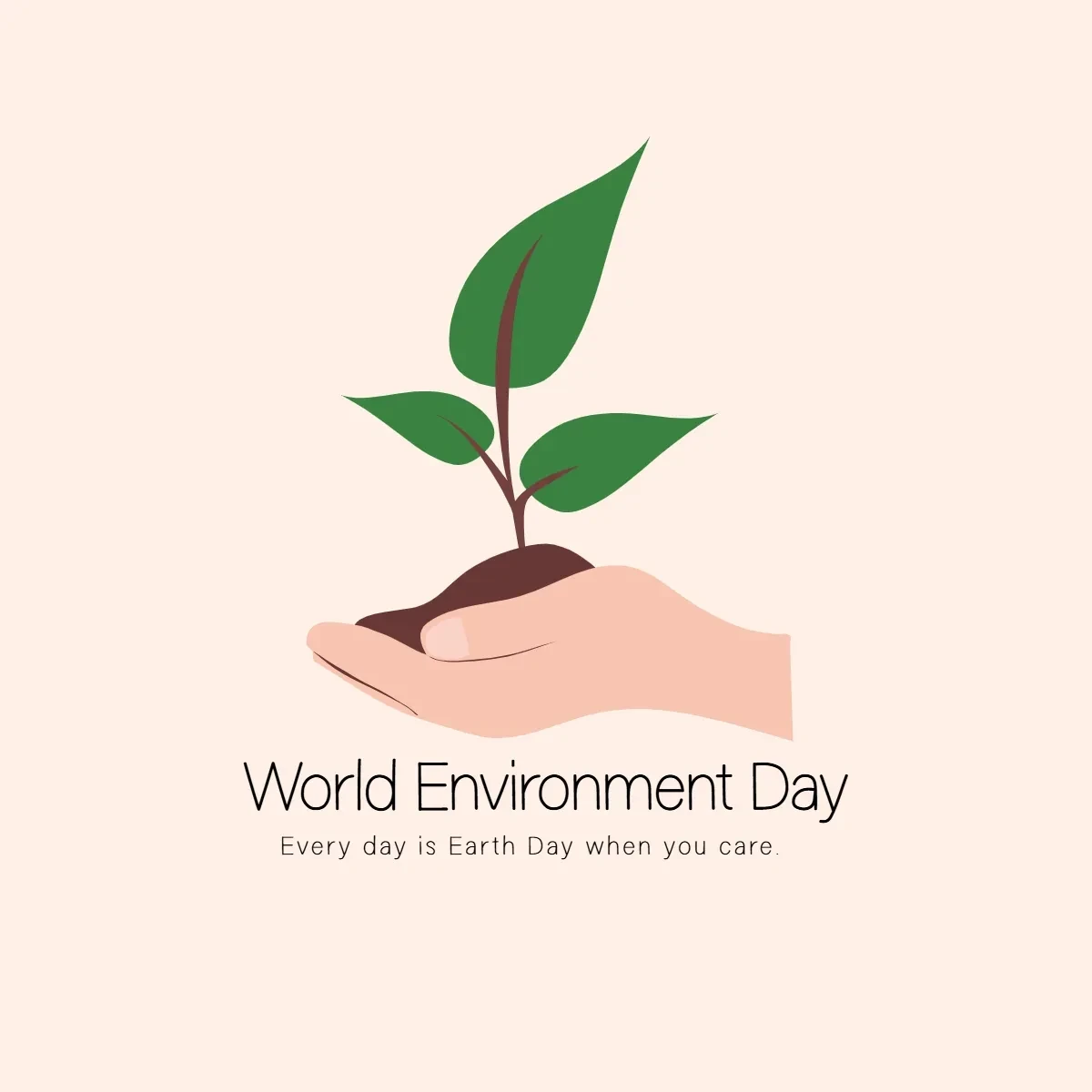 Free World Environment Day Minimalist Clip Art Template to Edit Online