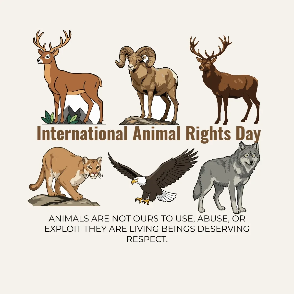 Free International Animal Rights Day Clip Art Template to Edit Online