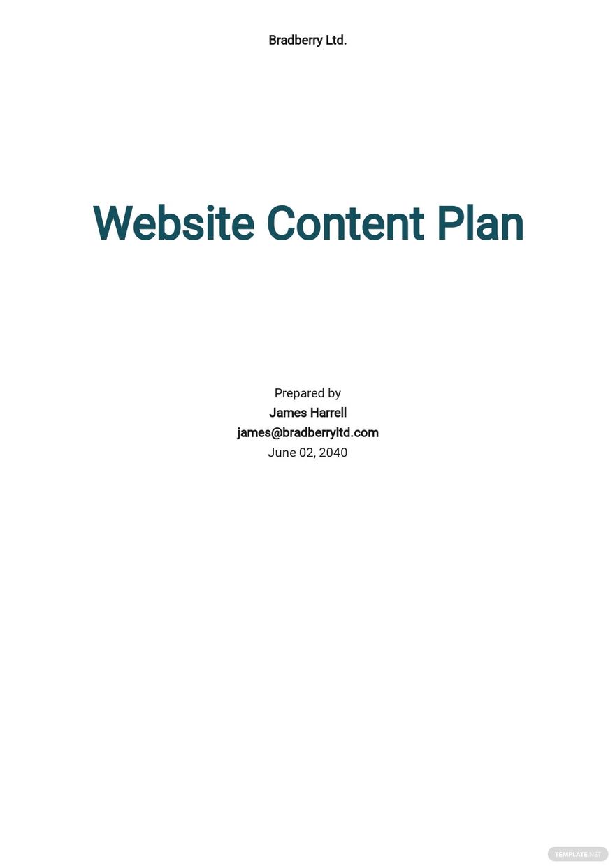Website Content Plan Template