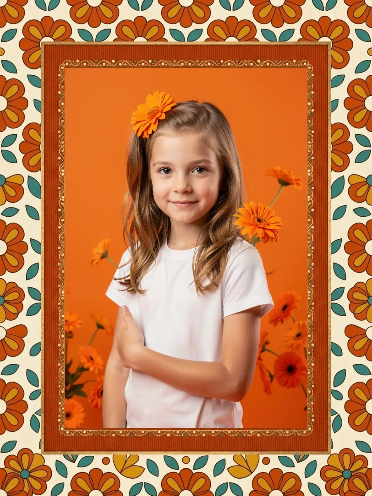Retro Pattern Photo Border Template