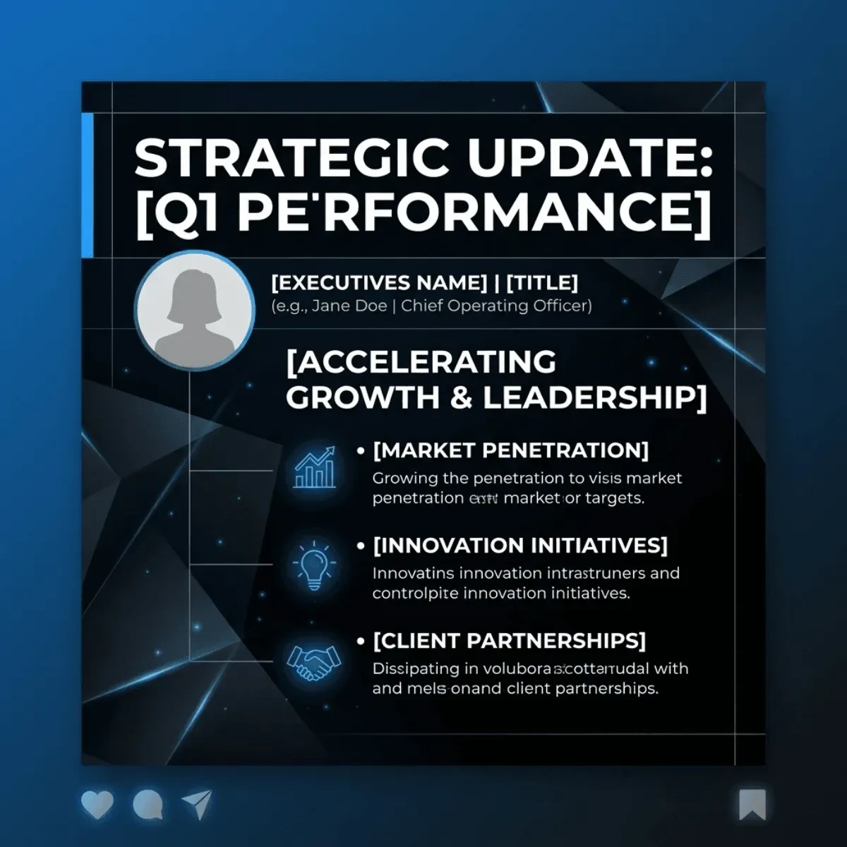 Free Executive Corporate LinkedIn Post Template to Edit Online