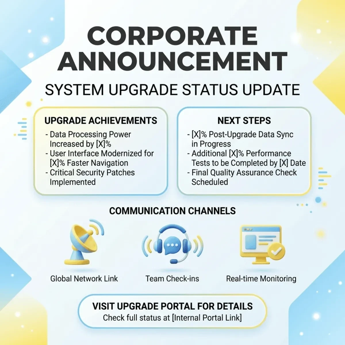 Free Corporate Announcement Professional Layout to Edit Online
