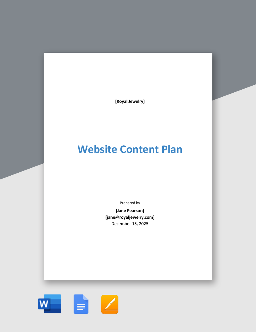 Simple Content Plan Template