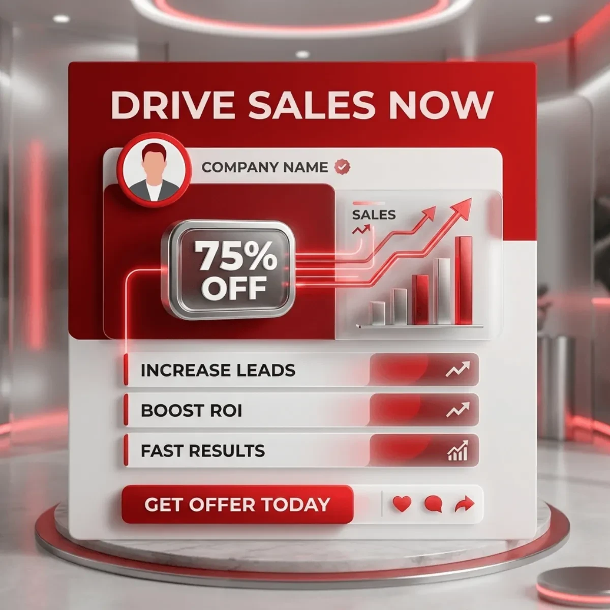Free Sales Conversion LinkedIn Post Design to Edit Online