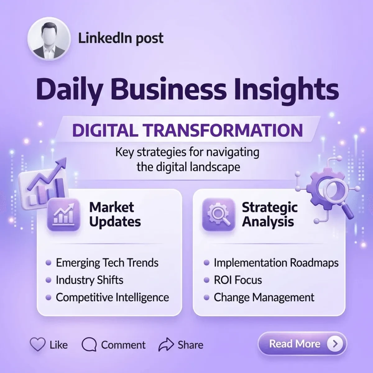 Free Daily Business Insights LinkedIn Template to Edit Online