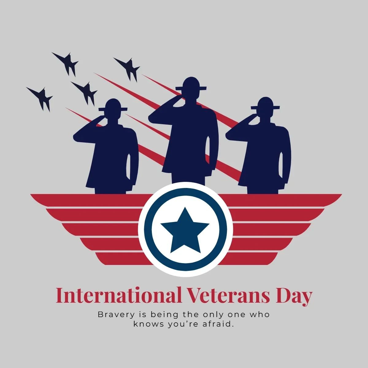 Free International Veterans Day Flat Clip Art Template to Edit Online