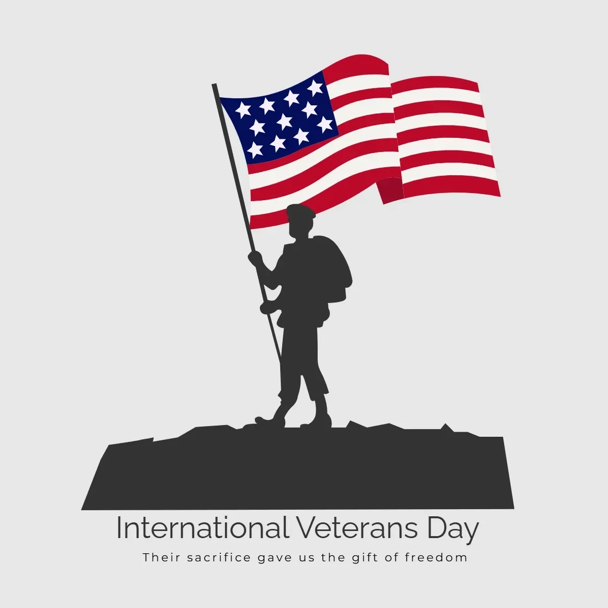 Free International Veterans Day Simple Clip Art Template to Edit Online