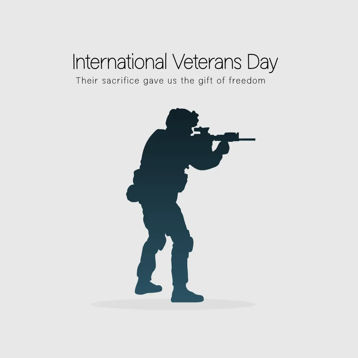 Free International Veterans Day Minimalist Clip Art Template to Edit Online