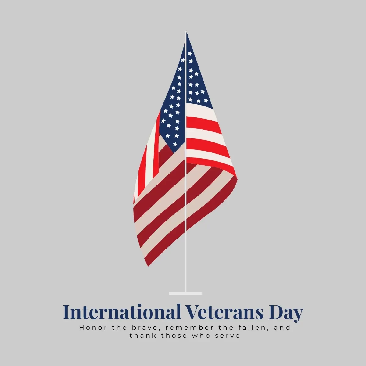 Free International Veterans Day American Flag Clip Art Template to Edit Online