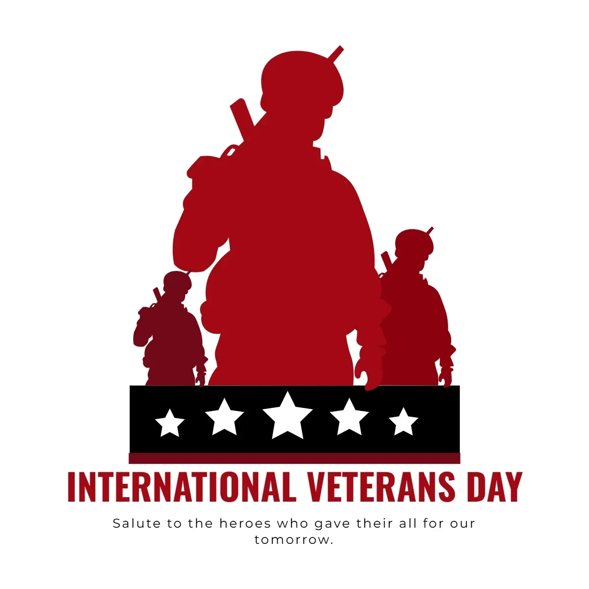 Free International Veterans Day Red Clip Art Template to Edit Online