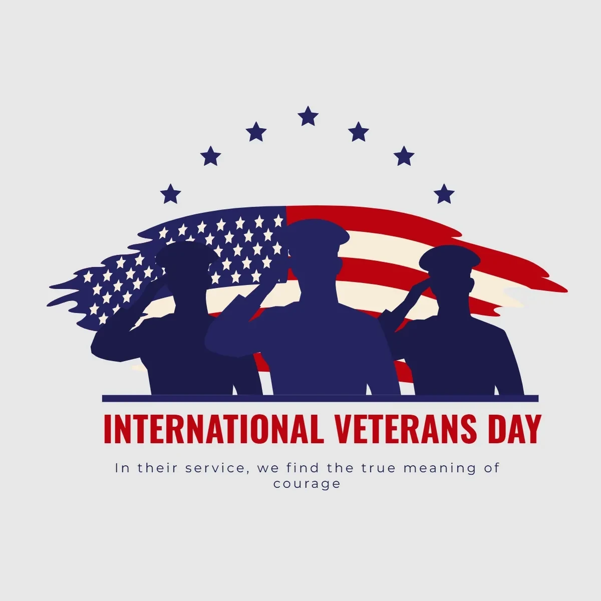 Free International Veterans Day Army Clip Art Template to Edit Online