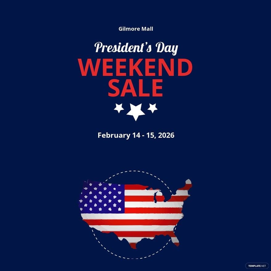 Free Presidents Day Weekend Sale Linkedin Post Template