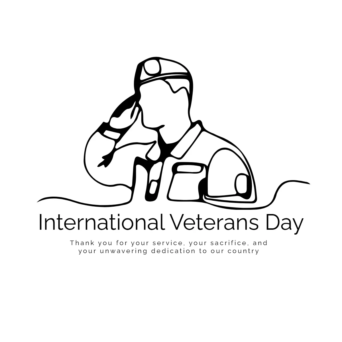 Free International Veterans Day Outline Clip Art Template to Edit Online