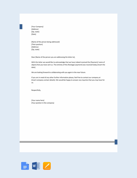 19+ FREE Acknowledgement Letter Templates - Word | Google Docs | Apple ...