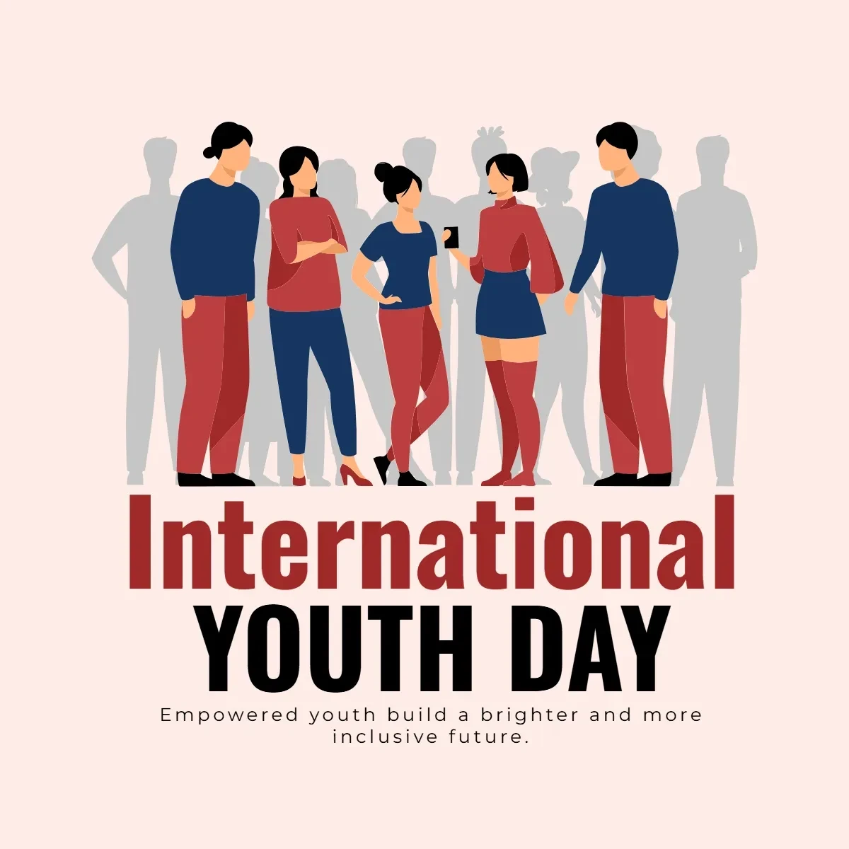 Free International Youth Day Vector Clip Art Template to Edit Online