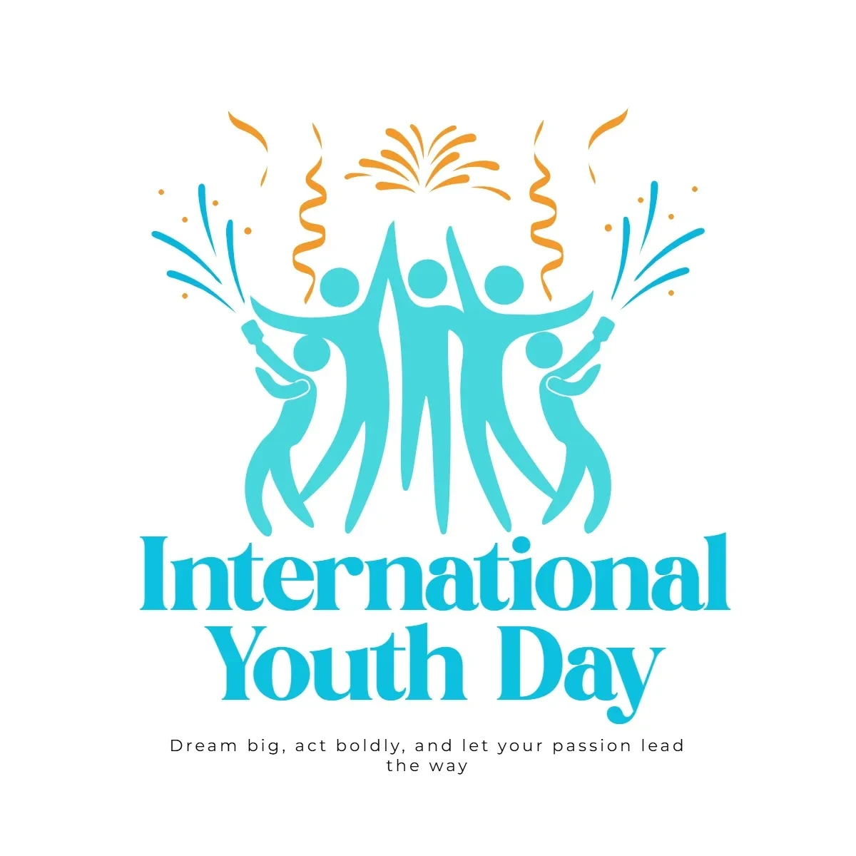 Free International Youth Day Party Clip Art Template to Edit Online