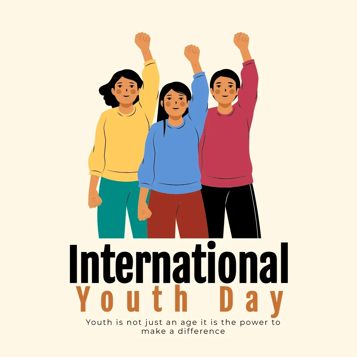 Free International Youth Day Peace Clip Art Template to Edit Online