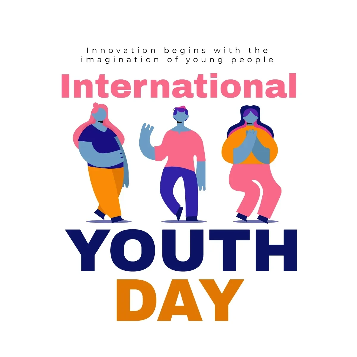 Free International Youth Day Flat Clip Art Template to Edit Online