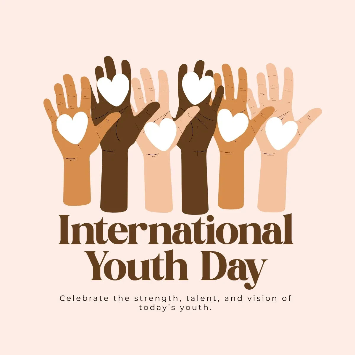 Free International Youth Day Illustration Clip Art Template to Edit Online