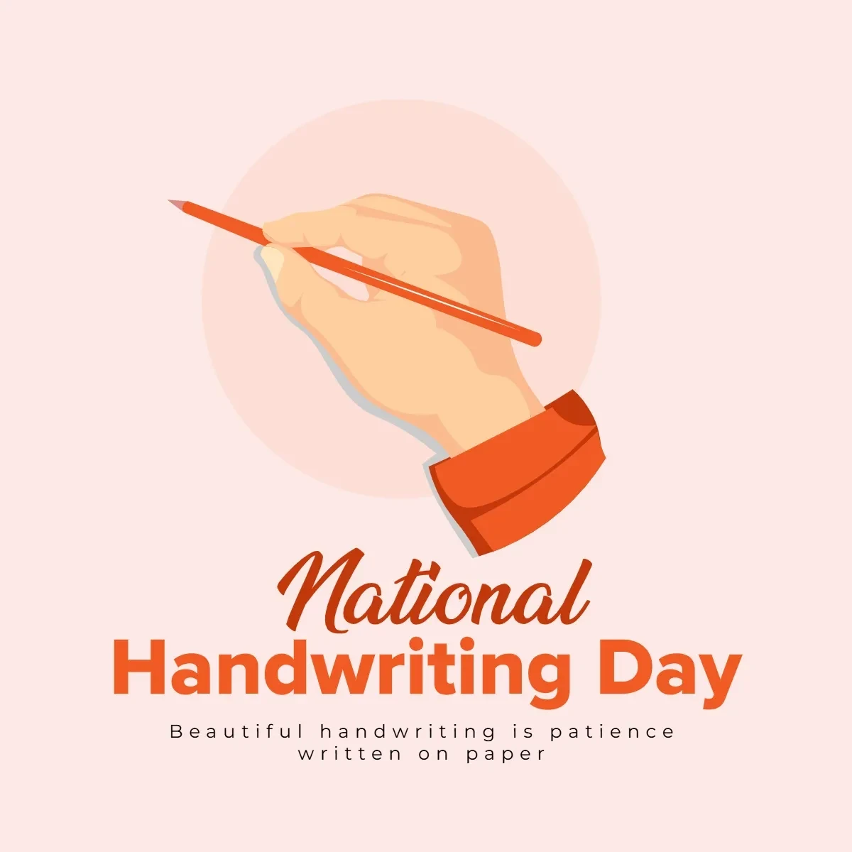 Free National Handwriting Day Hands Clip Art Template to Edit Online