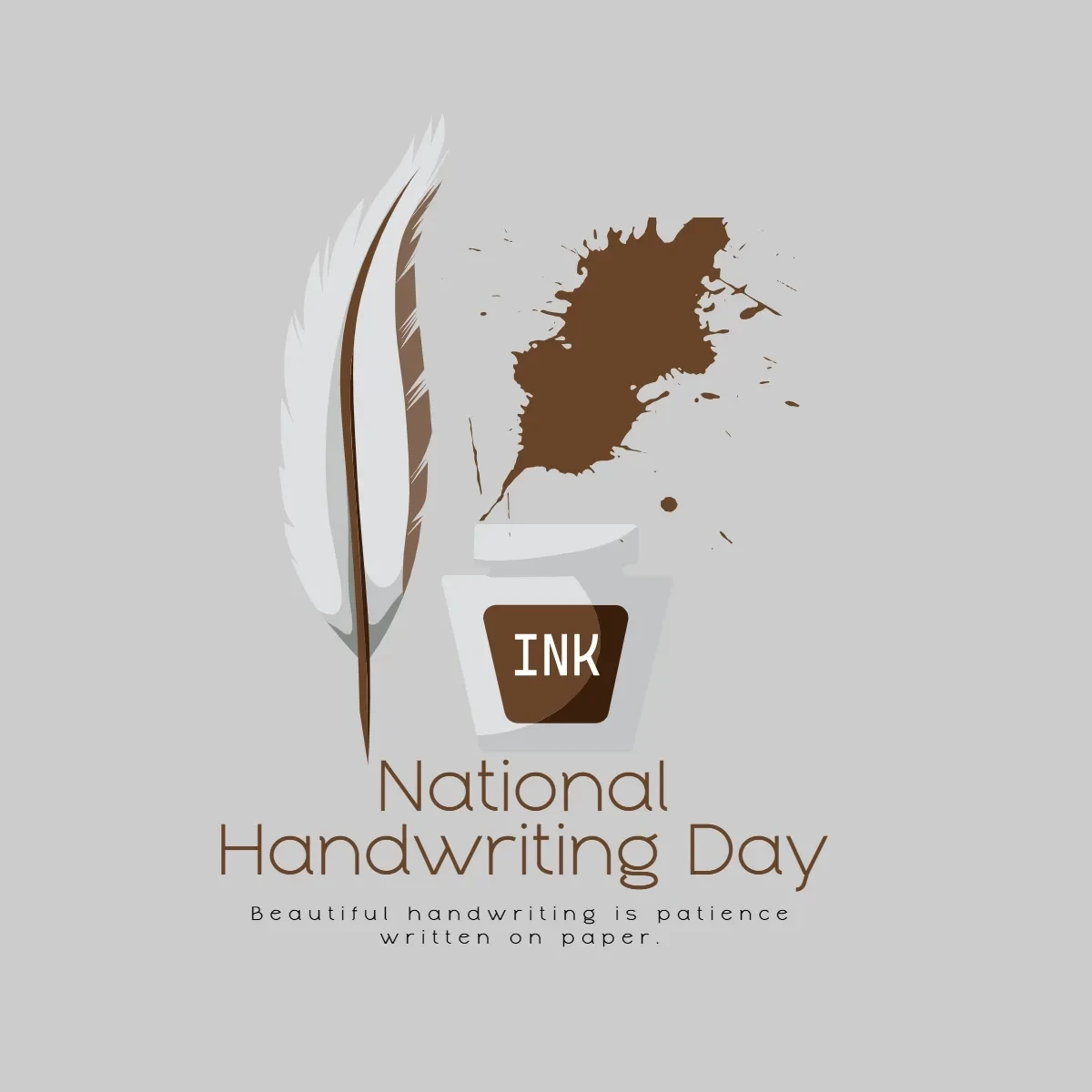 Free National Handwriting Day Ink Clip Art Template to Edit Online