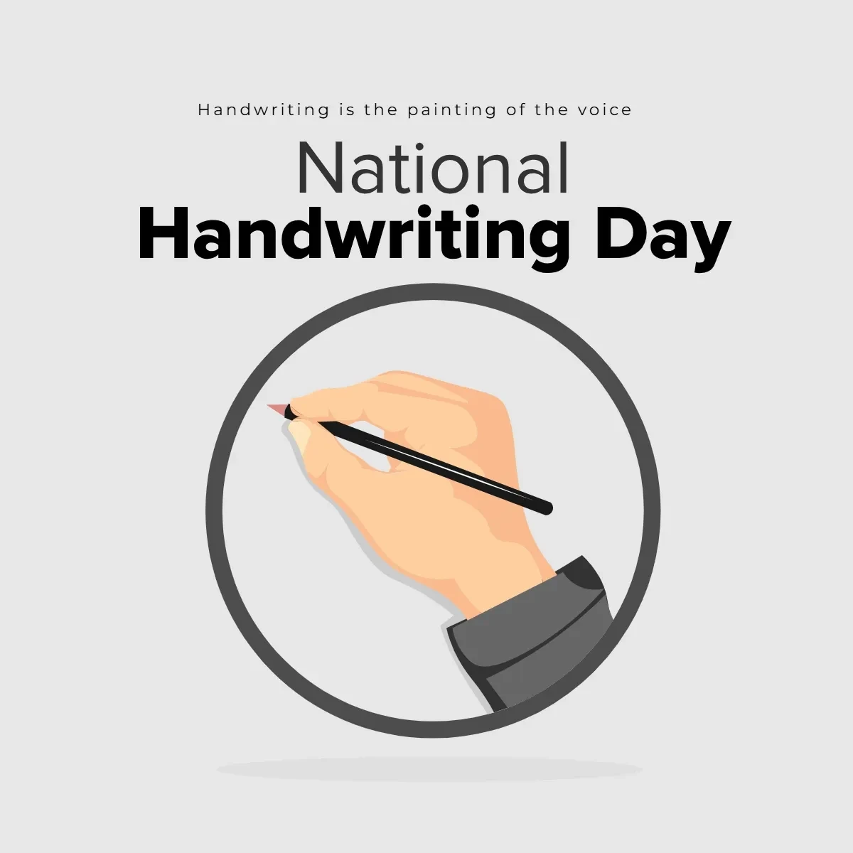 Free National Handwriting Day Simple Clip Art Template to Edit Online