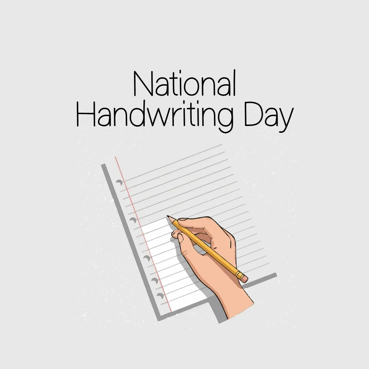 Free National Handwriting Day Minimalist Clip Art Template to Edit Online