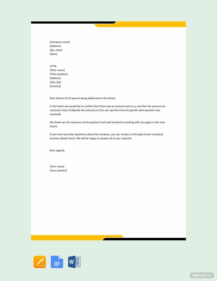 sample letter for acknowledgement of receipt template google docs word apple pages template net