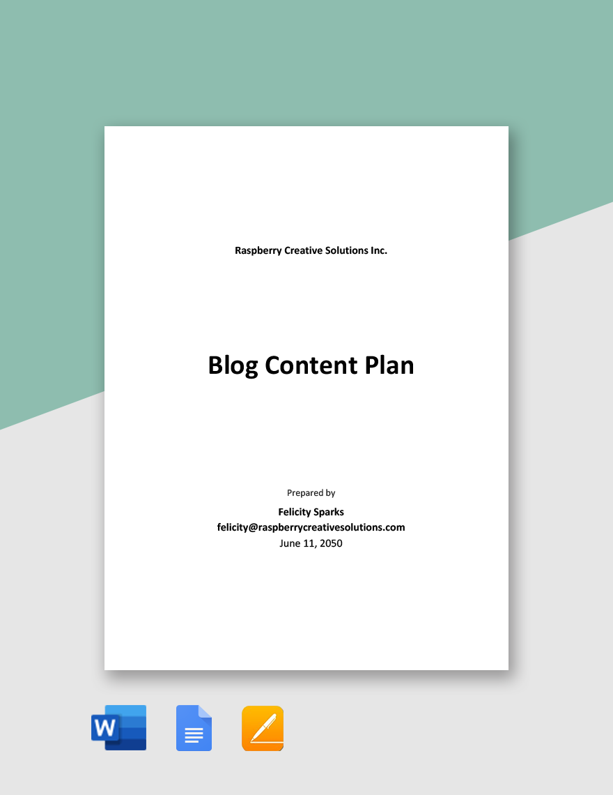 Blog Content Plan Template