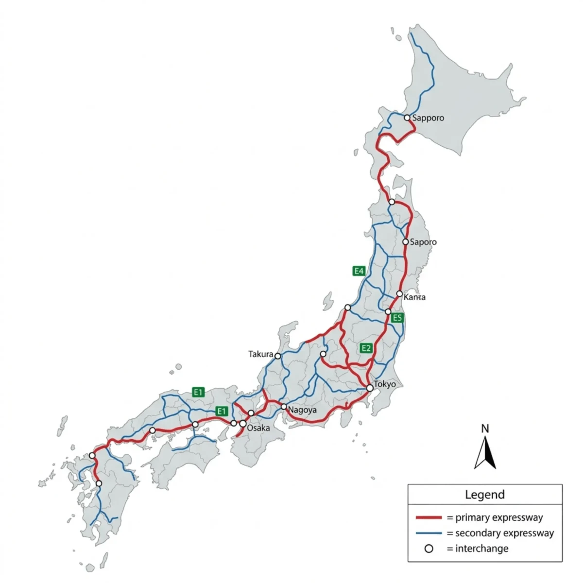 Free Japan Expressway Road Map Template to Edit Online