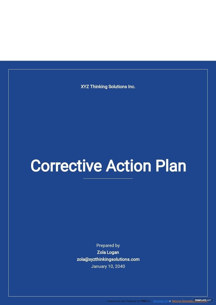Free Simple Corrective Action Plan Template