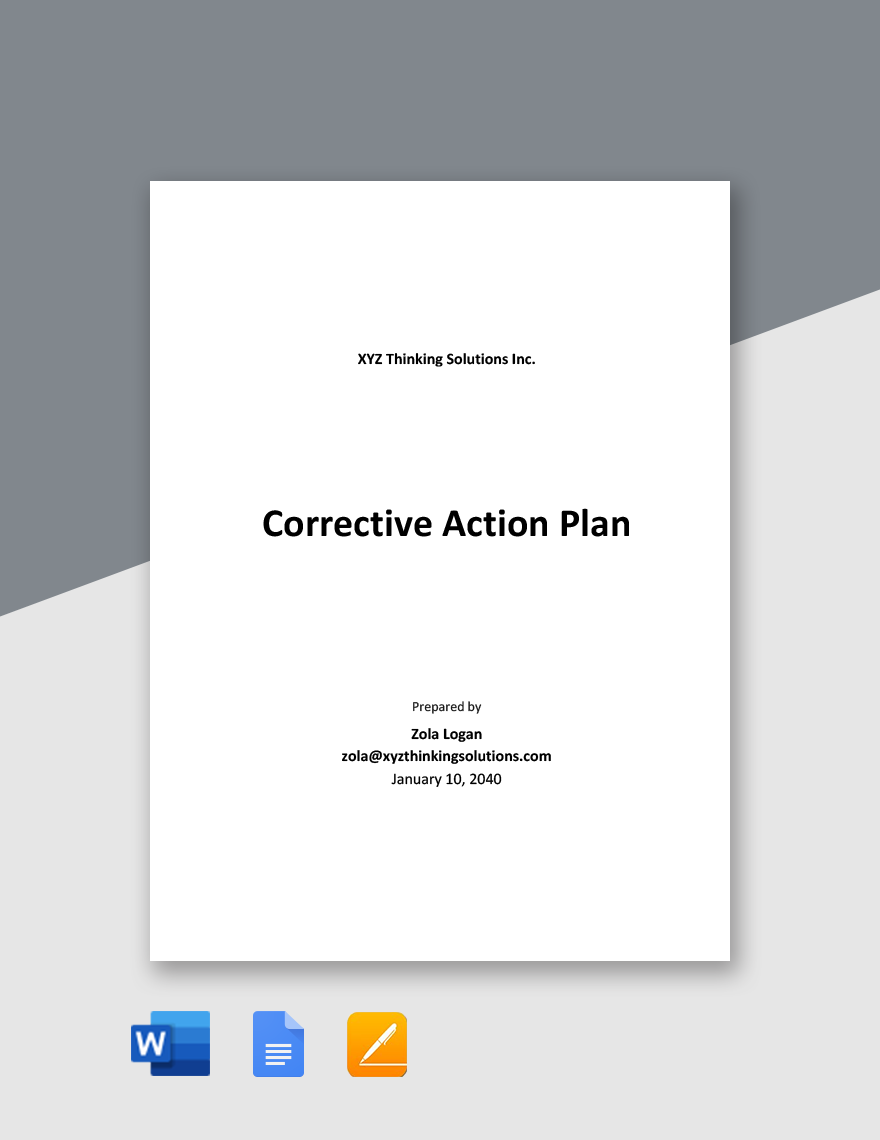 Simple Corrective Action Plan Template