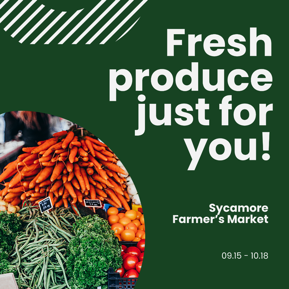 Free Farmers Market Instagram Ad Template to Edit Online