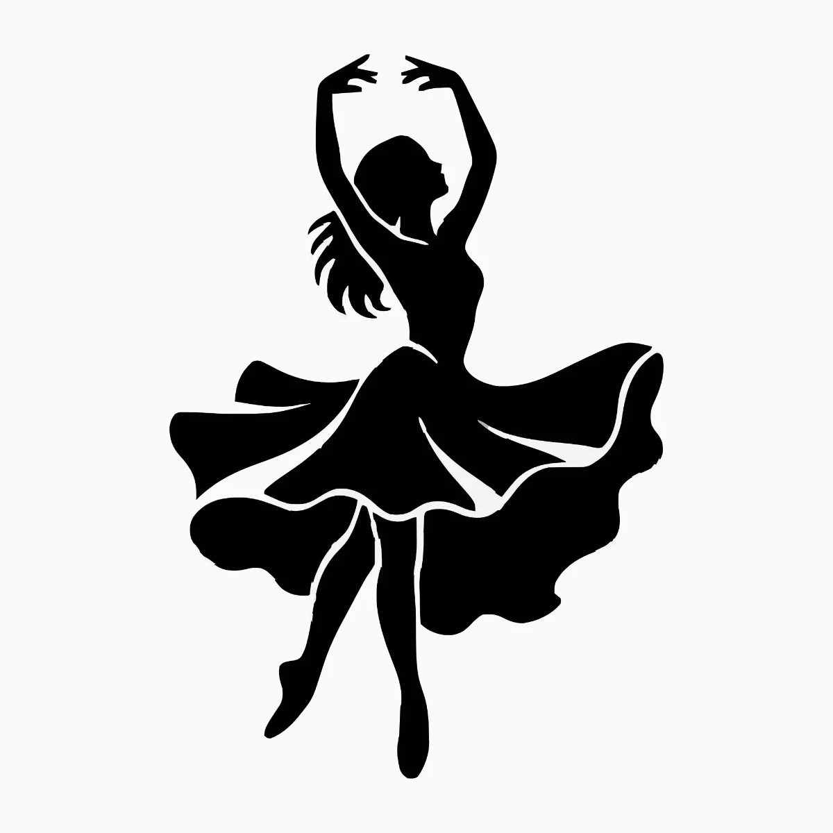 Free Dancing Girl Silhouette Template to Edit Online