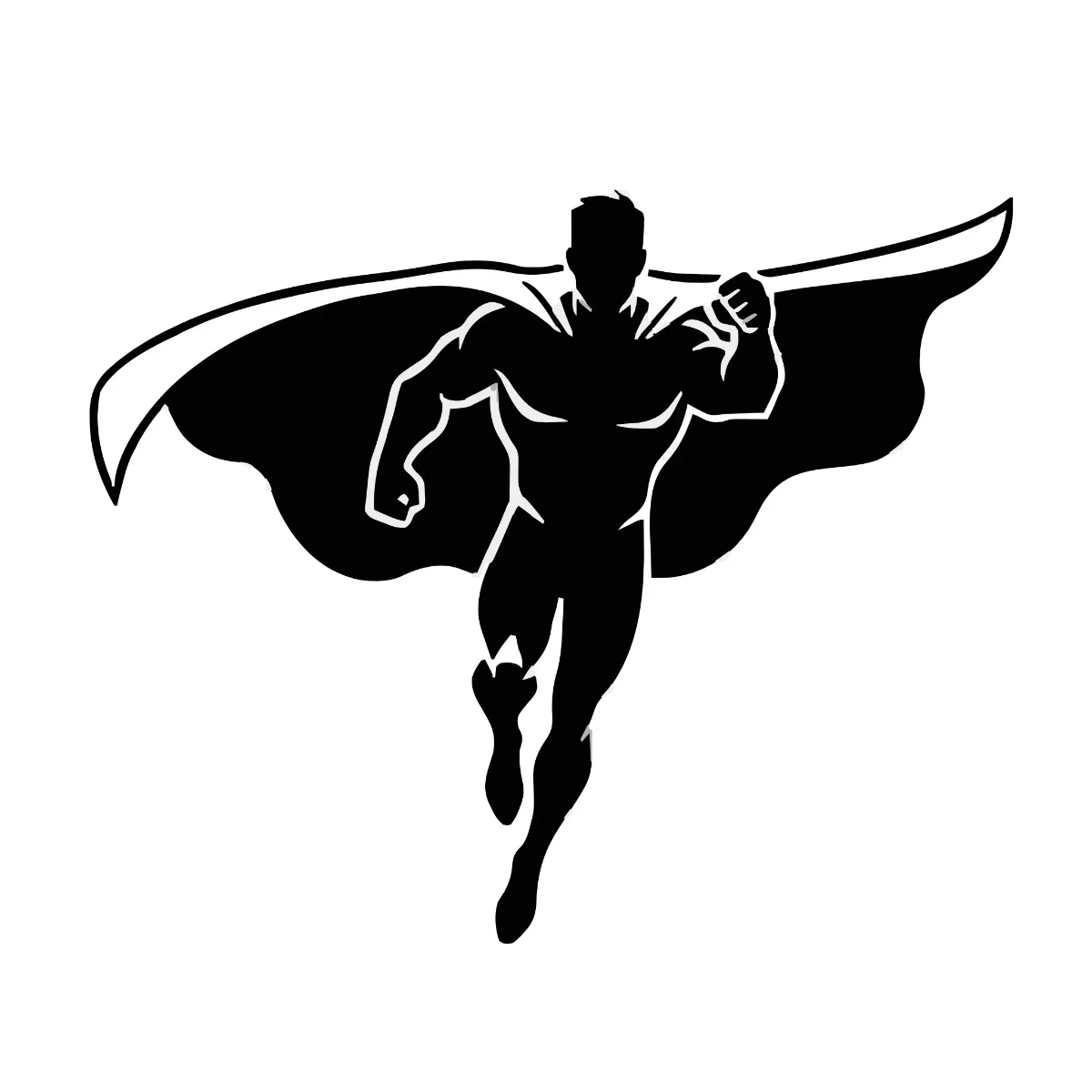 Free Superhero Silhouette Template to Edit Online
