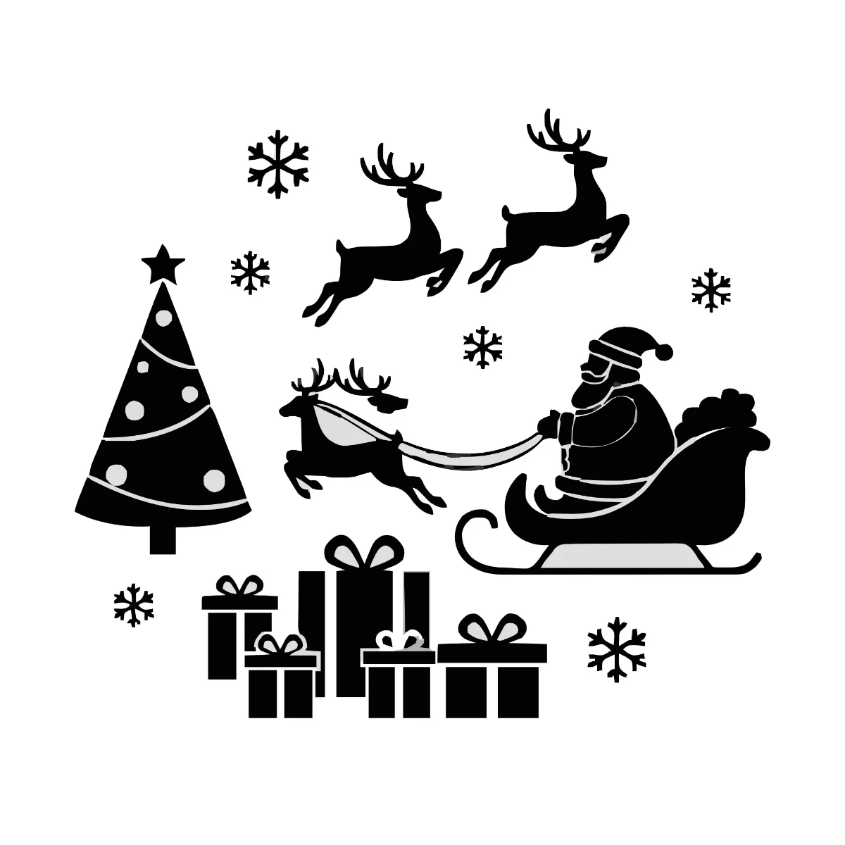 Free Christmas Silhouette Template to Edit Online