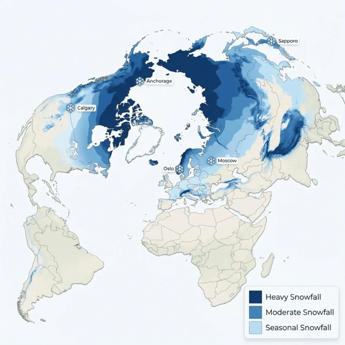 Free Global Snowfall Locations Map Template to Edit Online