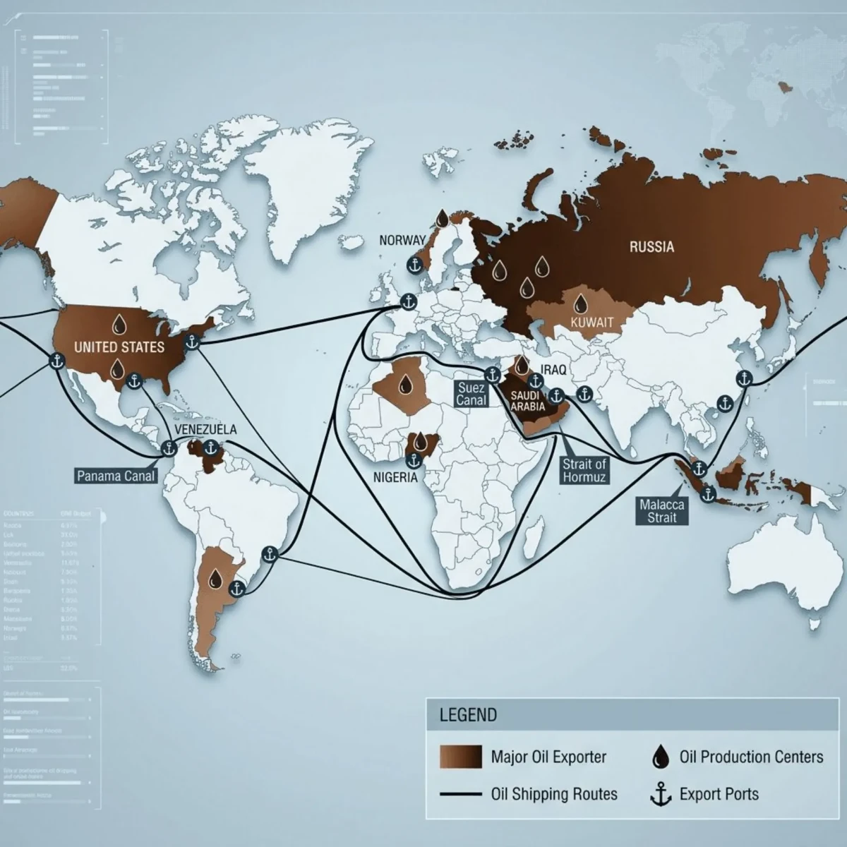 Free World Oil Exporter Map Template to Edit Online