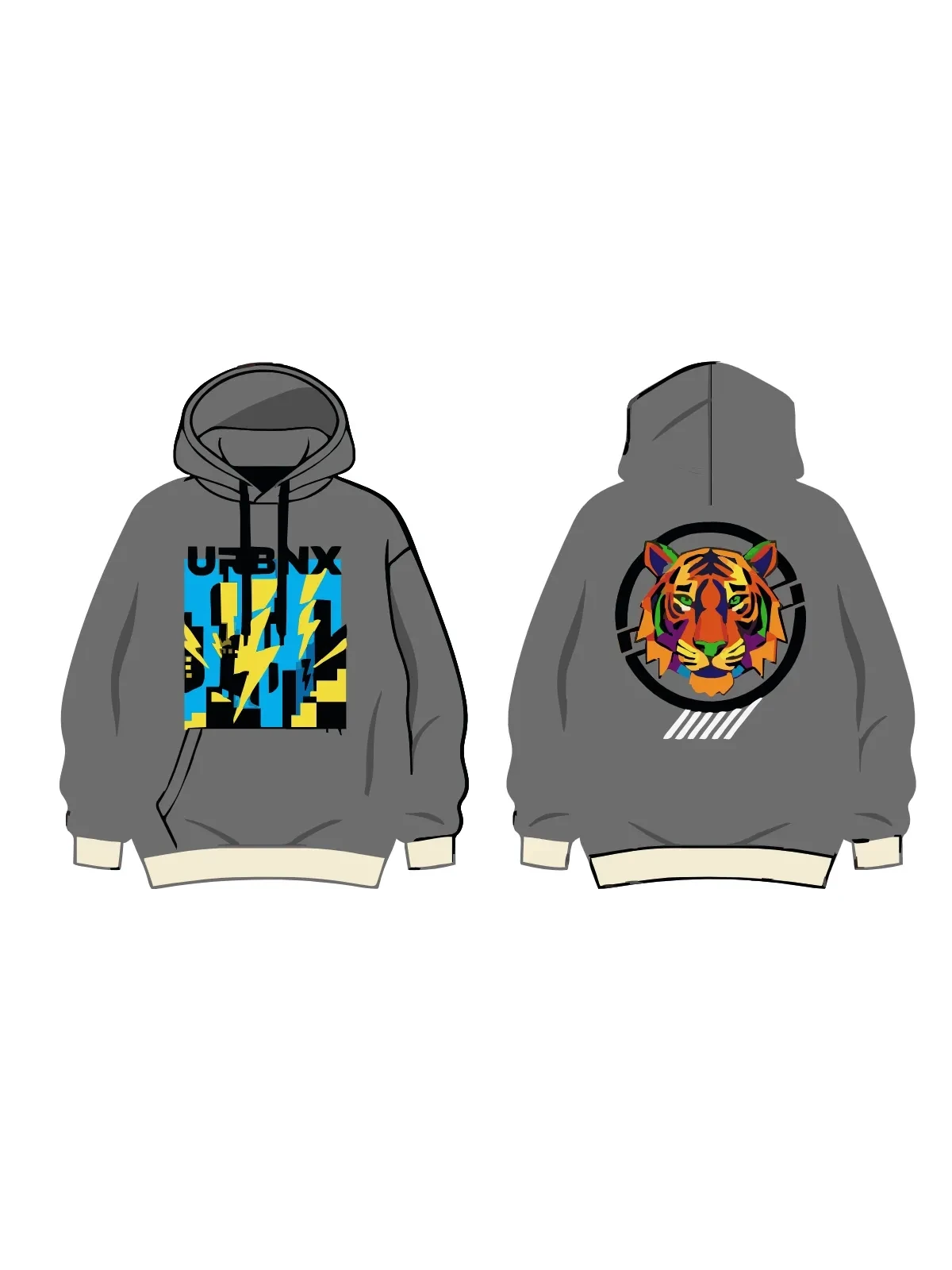 Free Graphic Print Hoodie Template to Edit Online