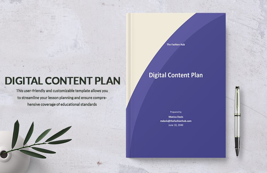Digital Content Plan Template in Word, Google Docs, Apple Pages