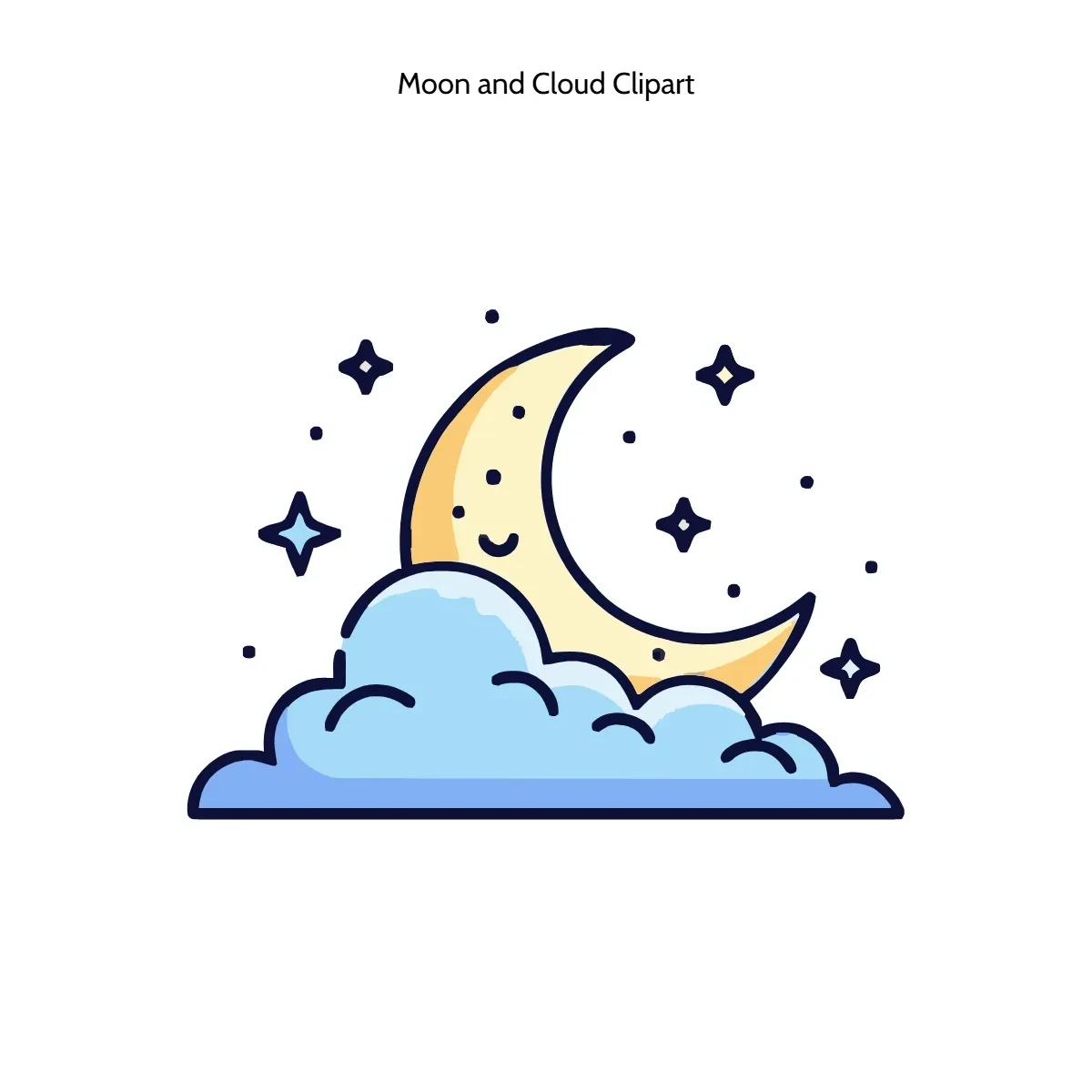 Free Moon and Cloud Clipart Template to Edit Online