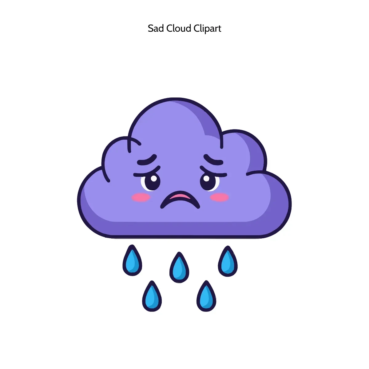 Free Sad Cloud Clipart Template to Edit Online