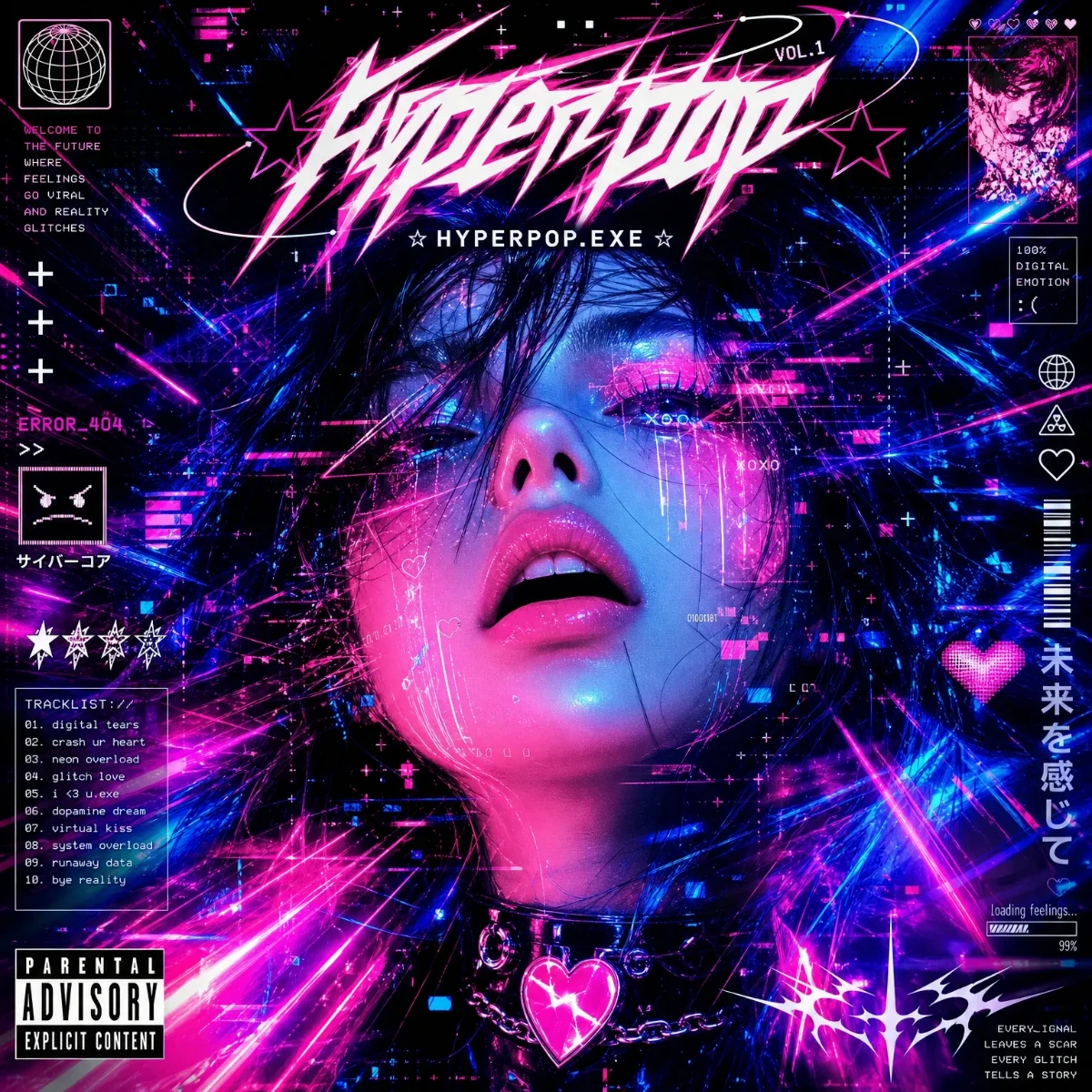 Free Hyperpop Album Cover Template to Edit Online
