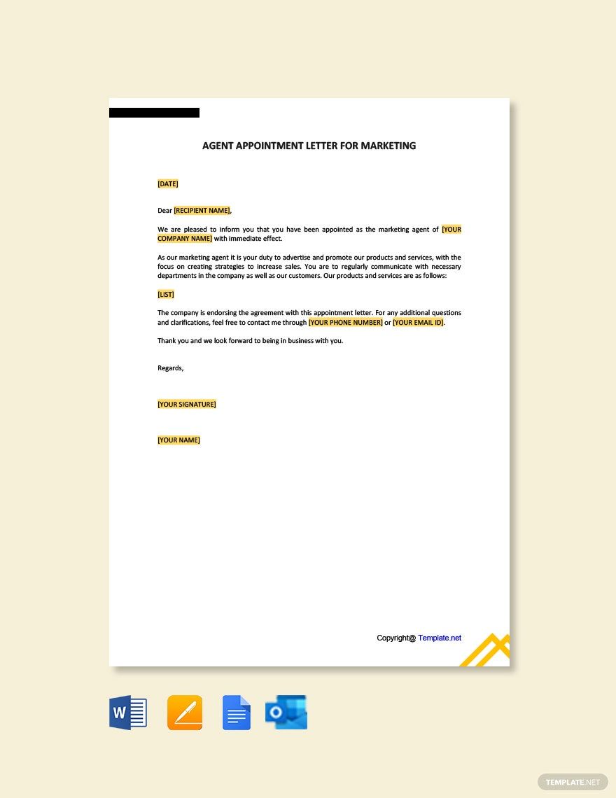 Appointment Letter for General Manager Template - Google Docs, Word ...