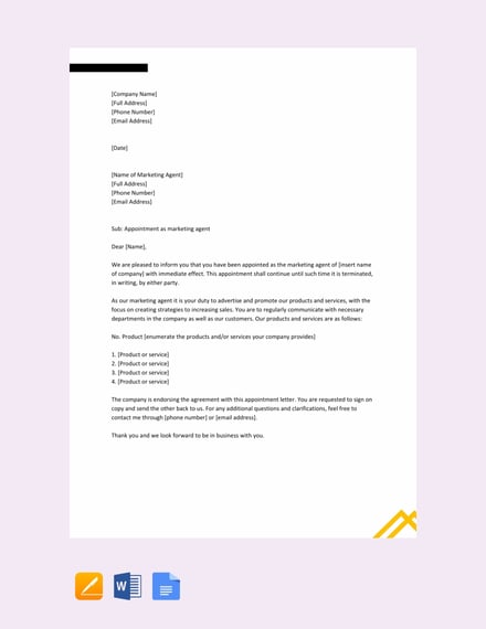FREE Marketing Letter Template Word Template net