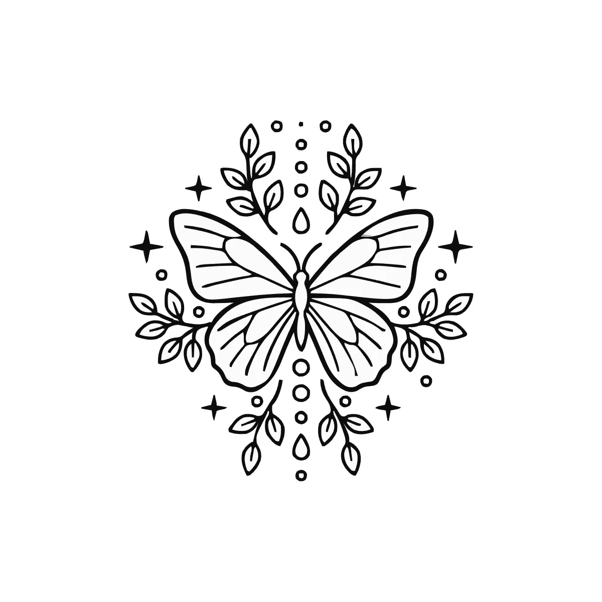 Free Simple Tattoo Line Art Template to Edit Online