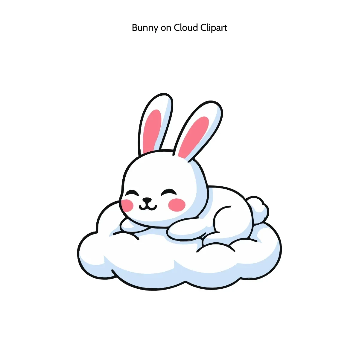 Free Bunny on Cloud Clipart Template to Edit Online