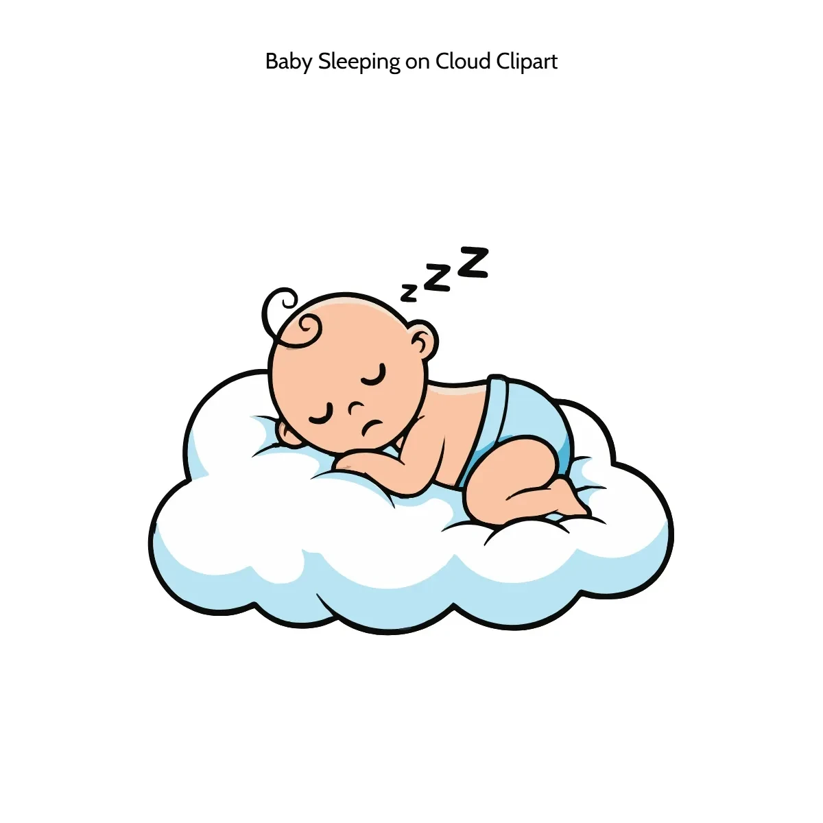 Free Baby Sleeping on Cloud Clipart Template to Edit Online