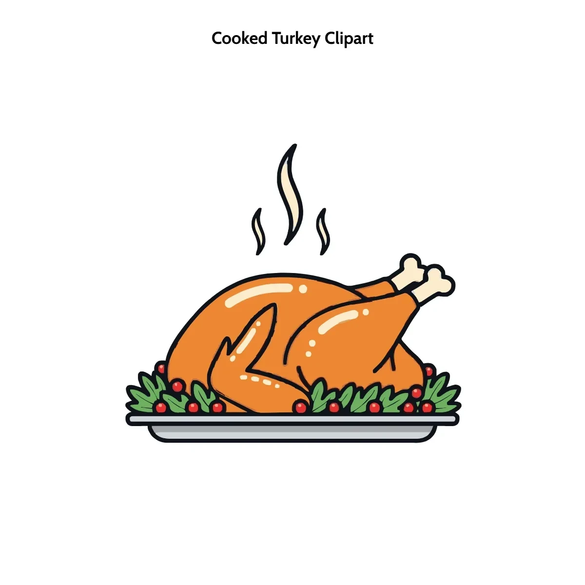 Free Cooked Turkey Clipart Template to Edit Online