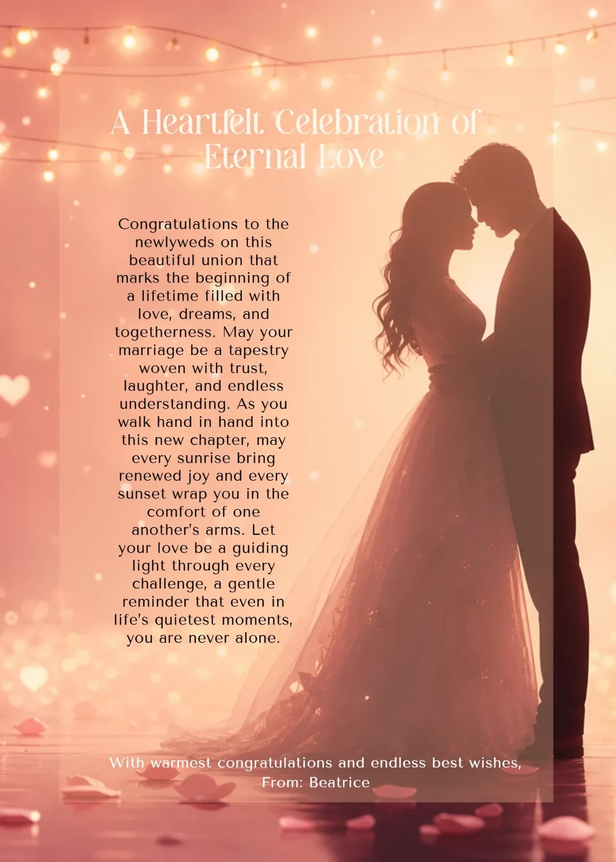 Free Romantic Couple Celebration Template to Edit Online